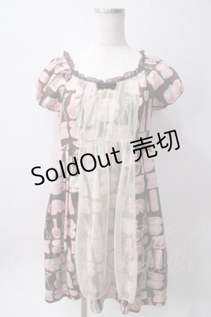 画像: Emily Temple cute / コスメプリントワンピース  ブラウン Y-25-06-12-089-ET-OP-SZ-ZY