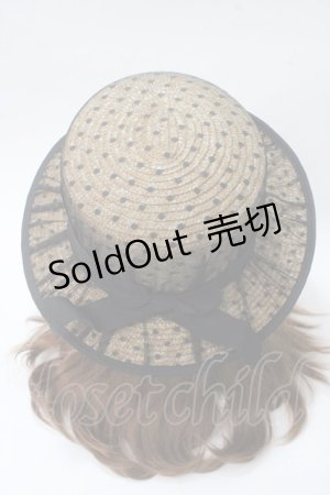 画像: axes femme / ドットチュールカンカン帽  黒 Y-25-06-12-009-AX-AC-SZ-ZT-K007