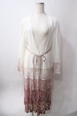 画像: axes femme / グラデーションレースガウン  白ピンク Y-25-06-12-110-AX-TO-SZ-ZY