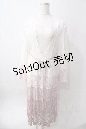 画像: axes femme / グラデーションレースガウン  白ピンク Y-25-06-12-110-AX-TO-SZ-ZY