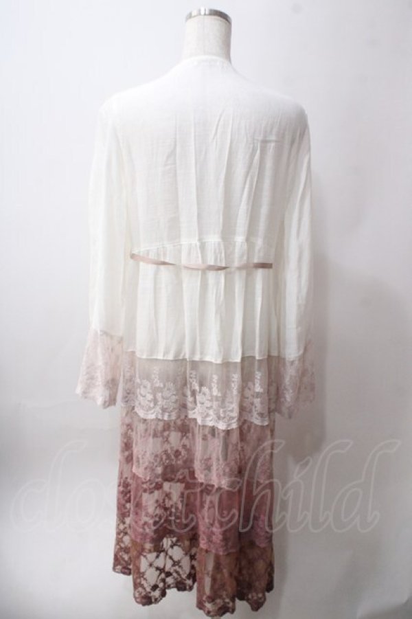 画像2: axes femme / グラデーションレースガウン  白ピンク Y-25-06-12-110-AX-TO-SZ-ZY (2)