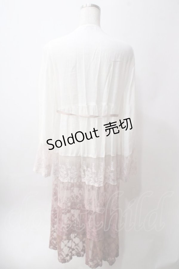 画像2: axes femme / グラデーションレースガウン  白ピンク Y-25-06-12-110-AX-TO-SZ-ZY (2)
