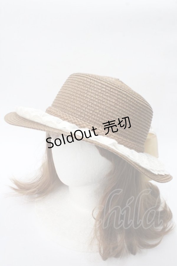 画像2: axes femme / 巻きバラリボンカンカン帽  茶 Y-25-06-12-010-AX-AC-SZ-ZT-K011 (2)