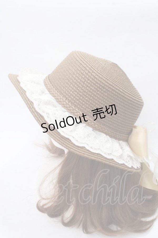 画像3: axes femme / 巻きバラリボンカンカン帽  茶 Y-25-06-12-010-AX-AC-SZ-ZT-K011 (3)