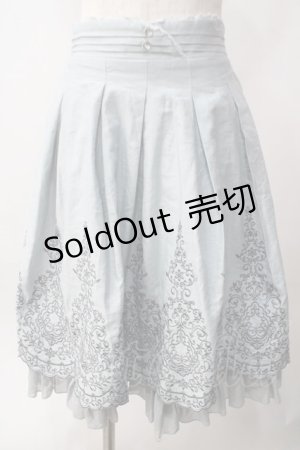 画像: axes femme / 裾刺繍スカート M サックス Y-25-06-12-135-AX-SK-SZ-ZY