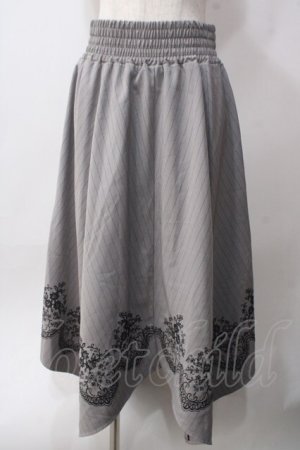 画像: axes femme / 裾刺繍イレヘムスカート M グレー Y-25-06-12-137-AX-SK-SZ-ZY
