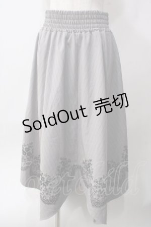 画像: axes femme / 裾刺繍イレヘムスカート M グレー Y-25-06-12-137-AX-SK-SZ-ZY