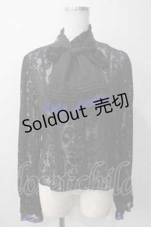 画像: Moi-meme-Moitie / タイニーローズレースリボンブラウス  ブラック Y-25-06-12-016-MO-BL-SZ-ZY