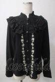 画像1: axes femme / フロントバラ刺繍フリルブラウス  黒 Y-25-06-12-019-AX-BL-SZ-ZY (1)