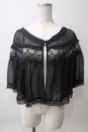 画像: axes femme / 20th/レース使いケープ  黒 Y-25-06-12-023-AX-TO-SZ-ZY
