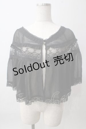 画像: axes femme / 20th/レース使いケープ  黒 Y-25-06-12-023-AX-TO-SZ-ZY
