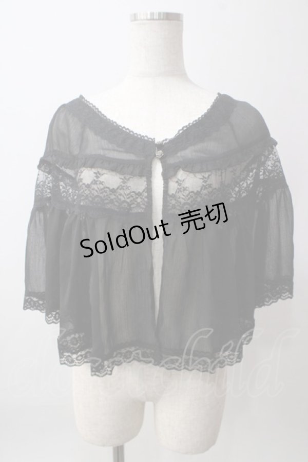 画像1: axes femme / 20th/レース使いケープ  黒 Y-25-06-12-023-AX-TO-SZ-ZY (1)
