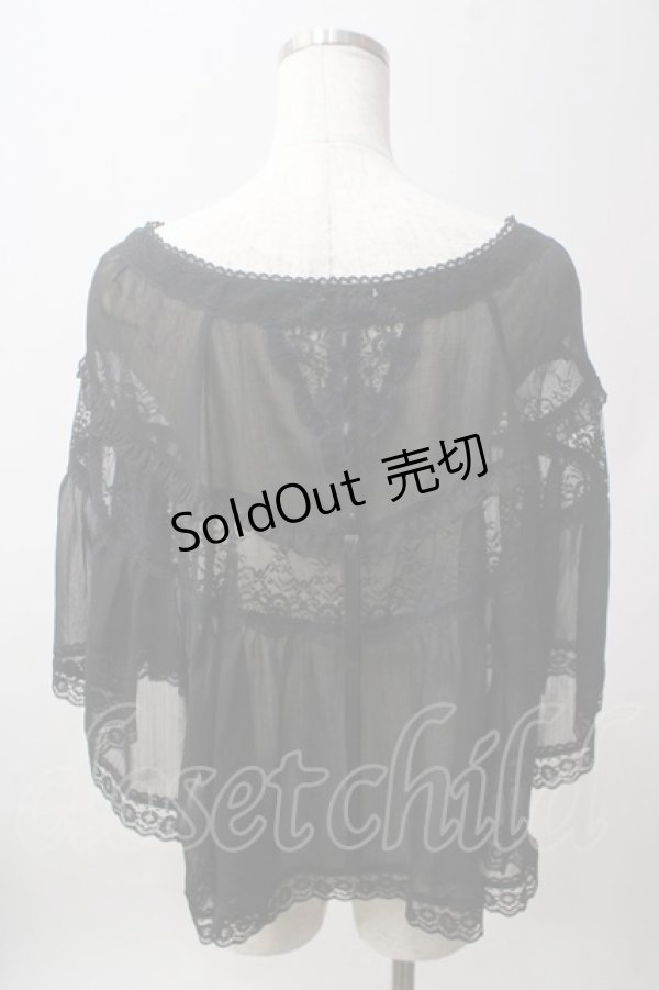 画像2: axes femme / 20th/レース使いケープ  黒 Y-25-06-12-023-AX-TO-SZ-ZY (2)
