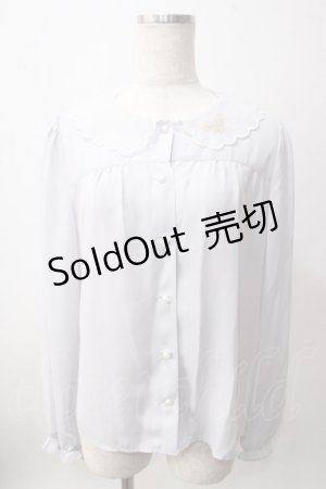 画像: Ank Rouge / 衿刺繍ブラウス M グレー Y-25-06-12-026-CA-BL-SZ-ZT372