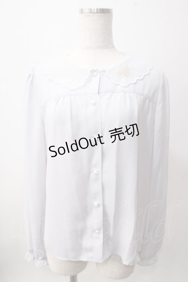 画像1: Ank Rouge / 衿刺繍ブラウス M グレー Y-25-06-12-026-CA-BL-SZ-ZT372 (1)