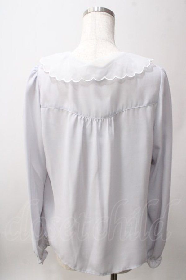 画像2: Ank Rouge / 衿刺繍ブラウス M グレー Y-25-06-12-026-CA-BL-SZ-ZT372 (2)