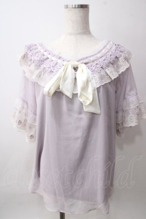 画像: axes femme / レイヤードフリル楊柳トップス  ラベンダー Y-25-06-12-028-AX-TO-SZ-ZY