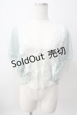 画像: axes femme / バタフライ袖ニットカーデ M ミント Y-25-06-12-031-AX-TO-SZ-ZY