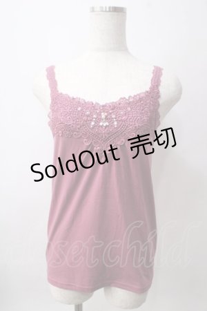 画像: axes femme / レースビジューデザインタンク F ピンク Y-25-06-12-032-AX-TO-SZ-ZY