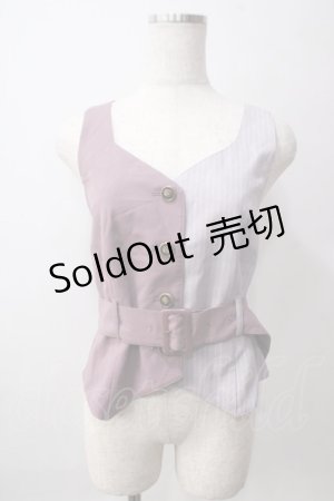 画像: axes femme POETIQUE / ベルト付バイカラーベスト M パープル Y-25-06-12-034-AX-TO-OW-ZY