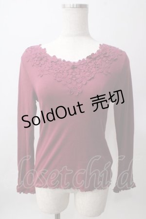 画像: axes femme / 花モチーフテレコトップス M ワイン Y-25-06-12-036-AX-TO-SZ-ZI