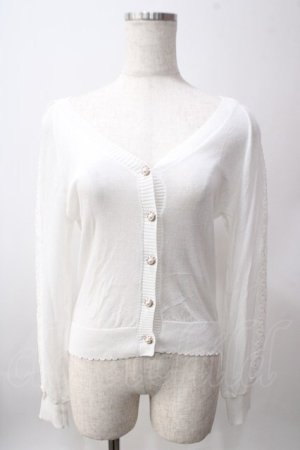 画像: axes femme / シアーニットショートカーディガン F 白 Y-25-06-12-039-AX-TO-SZ-ZY