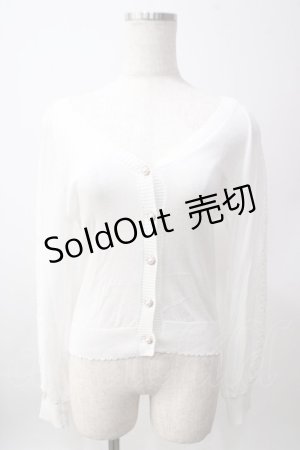 画像: axes femme / シアーニットショートカーディガン F 白 Y-25-06-12-039-AX-TO-SZ-ZI