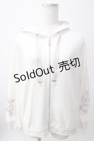 画像: axes femme / 袖お花刺繍パーカー M 生成り Y-25-06-12-042-AX-TO-SZ-ZY
