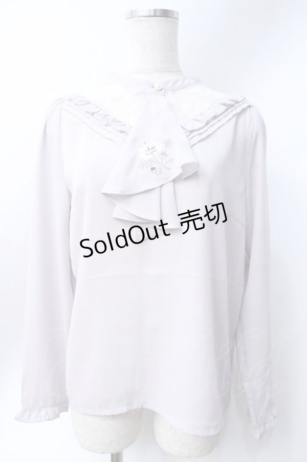 画像1: axes femme / コスモス刺繍ブラウスプルオーバー  ラベンダー Y-25-06-18-039-AX-BL-SZ-ZI (1)