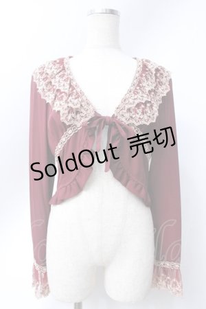 画像: Innocent World / 梨地レースの長袖ボレロ M ボルドー Y-25-06-18-046-IW-TO-SZ-ZY