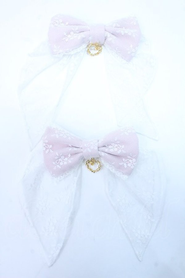 画像1: BABY,THE STARS SHINE BRIGHT / Fluffy Flower Fairyリボンクリップ  ピンク Y-25-06-18-006-BA-ZA-SZ-ZY (1)