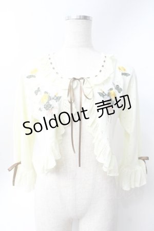 画像: axes femme / たんぽぽ刺繍ニットボレロ  生成り Y-25-06-18-048-AX-TO-SZ-ZY