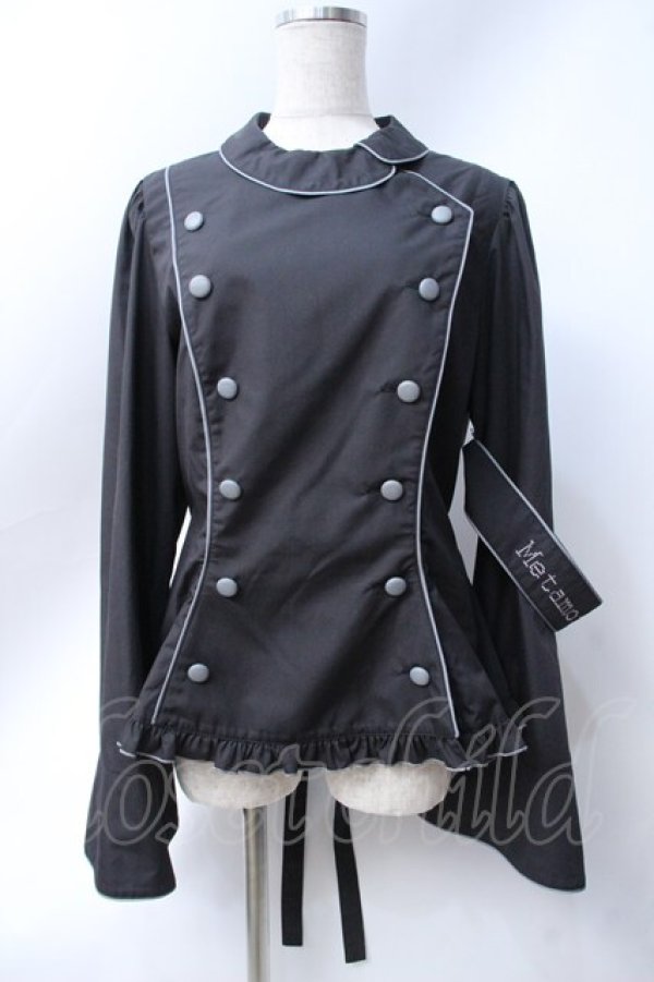 画像1: metamorphose / 【プラスサイズ】Little Nurse 長袖ブラウス 2 ブラック Y-25-06-18-050-ME-BL-SZ-ZY (1)