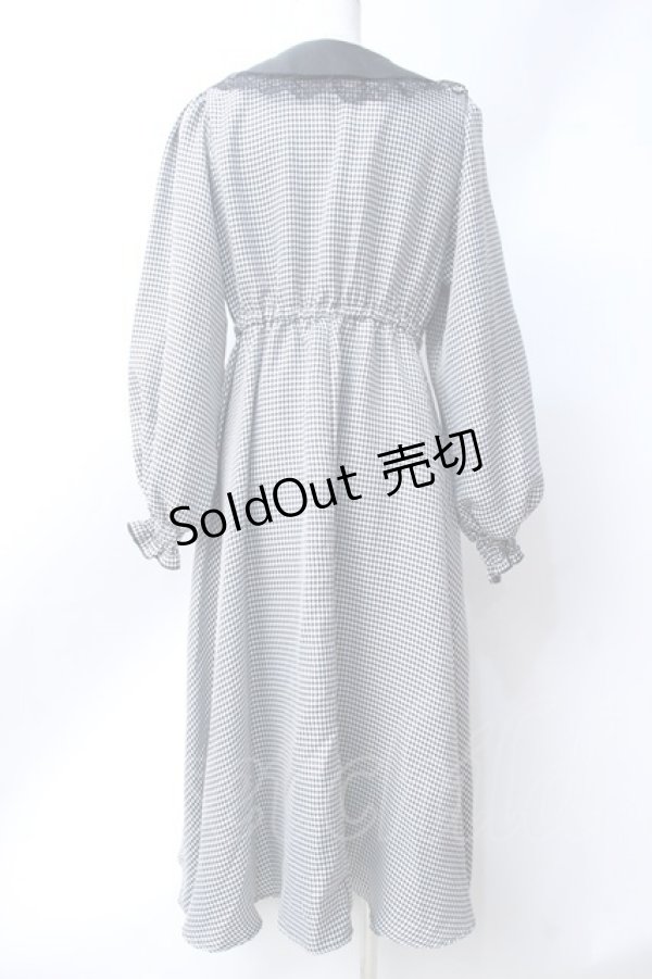 画像2: m petit by misako / クロミチェックフレアワンピース  黒 Y-25-06-18-069-LO-OP-SZ-ZT044 (2)