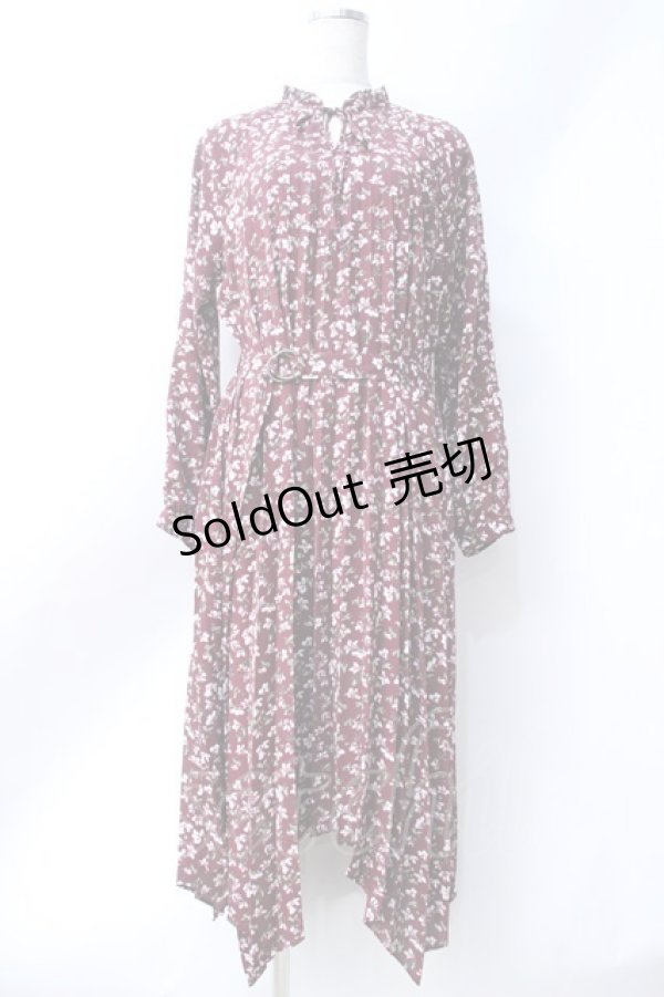 画像1: axes femme / 小花柄ワンピース  ワイン Y-25-06-18-072-AX-OP-SZ-ZT085 (1)