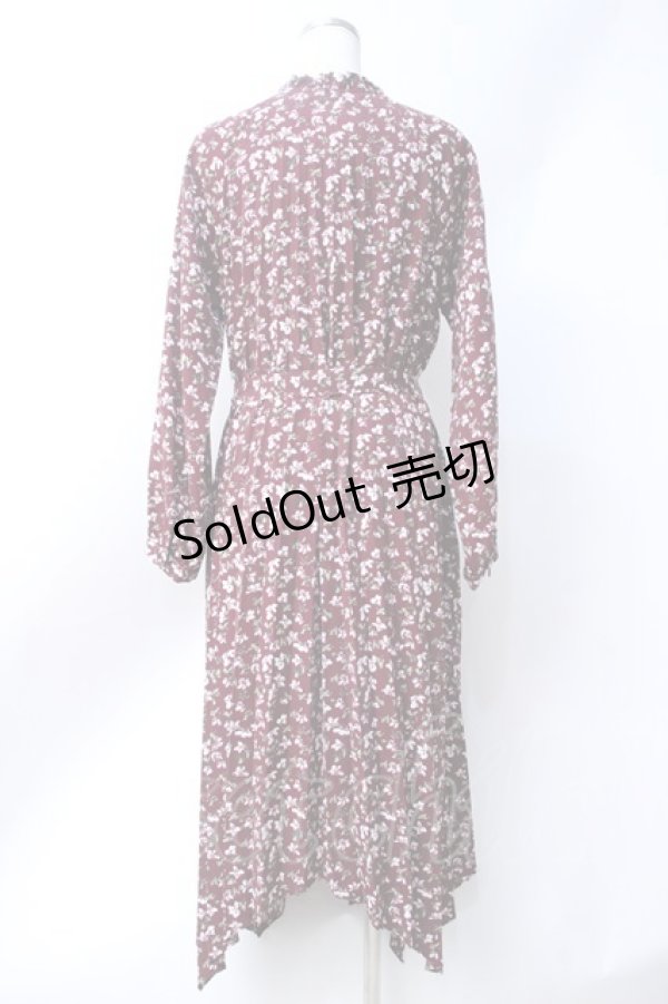 画像2: axes femme / 小花柄ワンピース  ワイン Y-25-06-18-072-AX-OP-SZ-ZT085 (2)