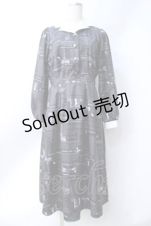 画像: axes femme / nouvelle柄ワンピース  黒 Y-25-06-18-073-AX-OP-SZ-ZT327