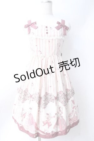 画像: Innocent World / ヴェルサイユの舞踏会柄ハイウエストジャンパースカート  ボルドー Y-25-06-18-076-IW-OP-SZ-ZY
