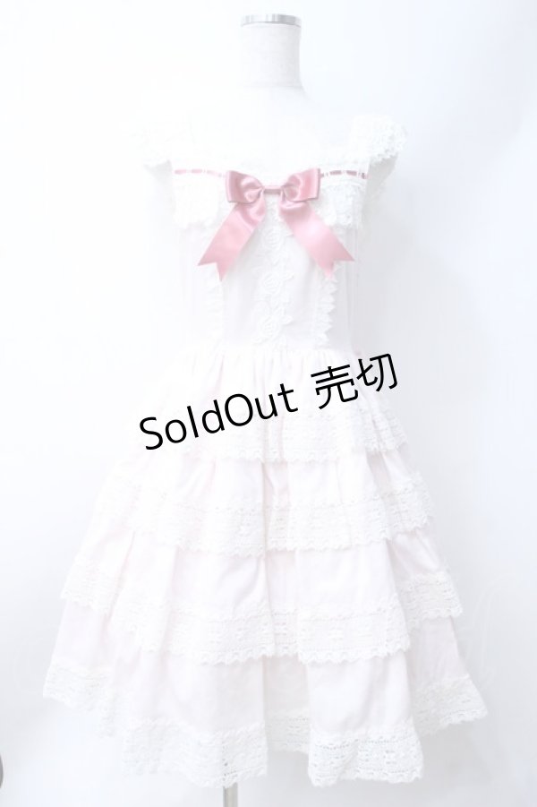 画像1: BABY,THE STARS SHINE BRIGHT / エリザベスジャンパースカート  ピンク×ホワイト Y-25-06-18-077-BA-OP-SZ-ZY (1)