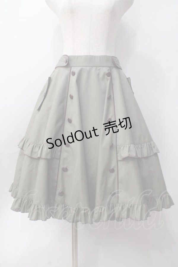 画像1: metamorphose / Little Nurse フリルスカート 1 カーキ Y-25-06-18-085-ME-SK-SZ-ZY (1)