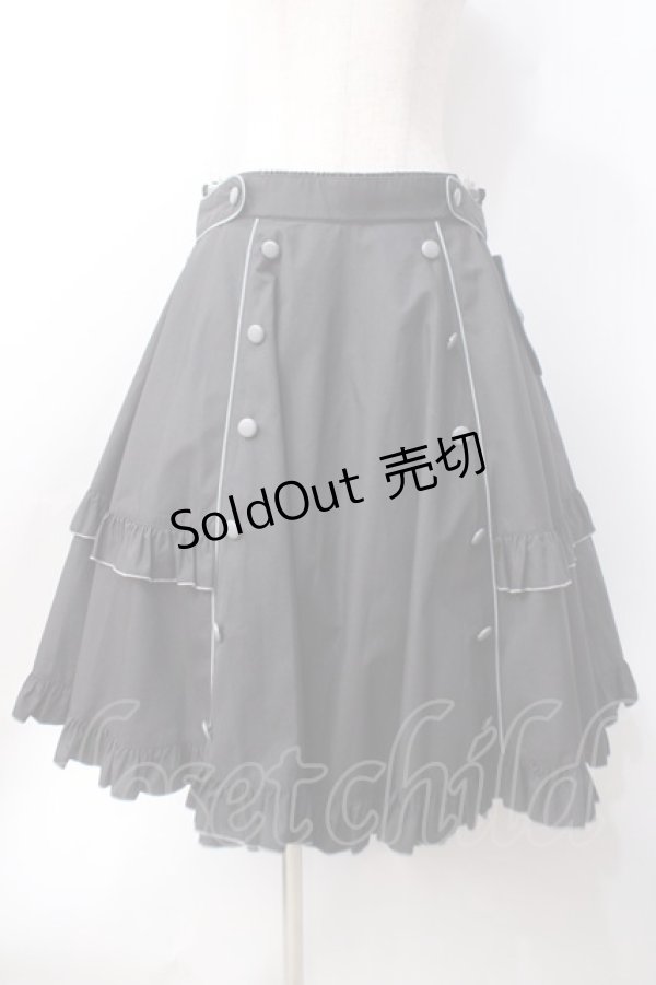 画像1: metamorphose / 【プラスサイズ】Little Nurse フリルスカート 2 ブラック Y-25-06-18-086-ME-SK-SZ-ZY (1)