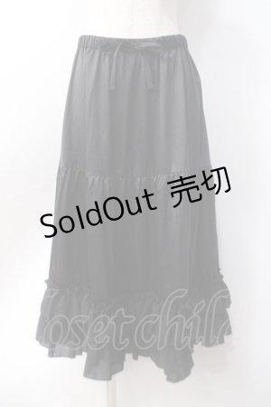 画像: axes femme kawaii / ミディフリルペチスカート M 黒 Y-25-06-18-088-AX-SK-SZ-ZY