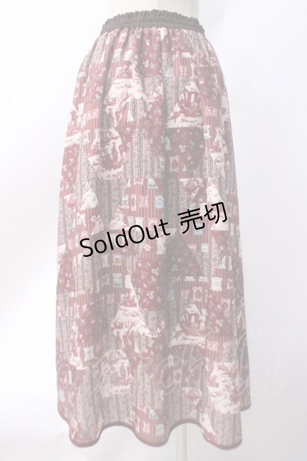 画像3: axes femme / SAJOUパッチワーク柄スカート  赤 Y-25-06-18-097-AX-SK-SZ-ZY (3)