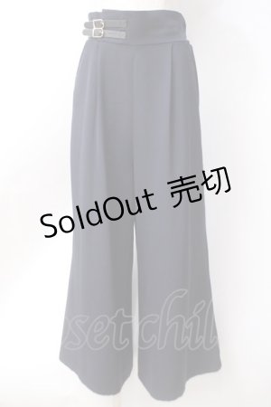 画像: axes femme / ベルトデザインワイドパンツ  紺 Y-25-06-18-107-AX-PA-SZ-ZY