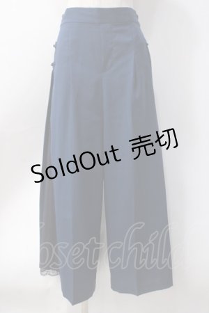 画像: axes femme / サイド切替チャイナ釦パンツ  紺 Y-25-06-18-111-AX-PA-SZ-ZY