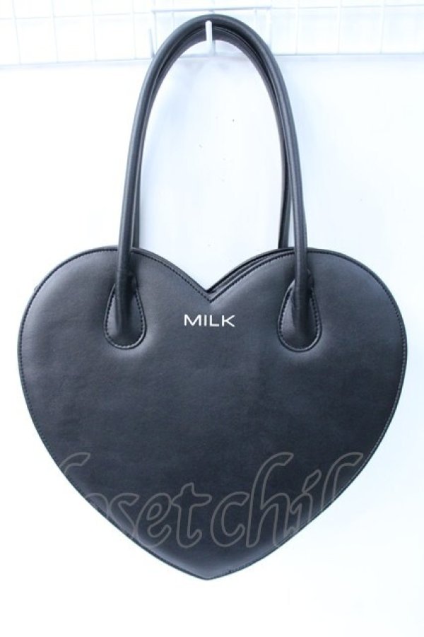 画像1: MILK / ハートバッグ  黒 Y-25-06-18-021-ML-BG-SZ-ZY (1)