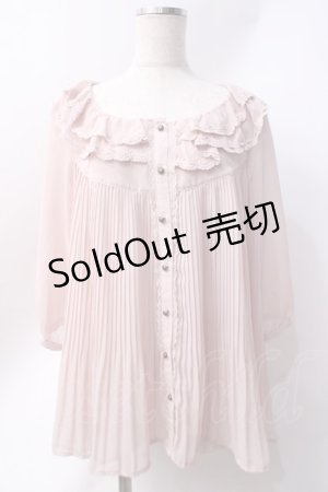 画像: axes femme / フリル襟プリーツ入りブラウス  ピンク Y-25-06-20-032-AX-BL-SZ-ZY