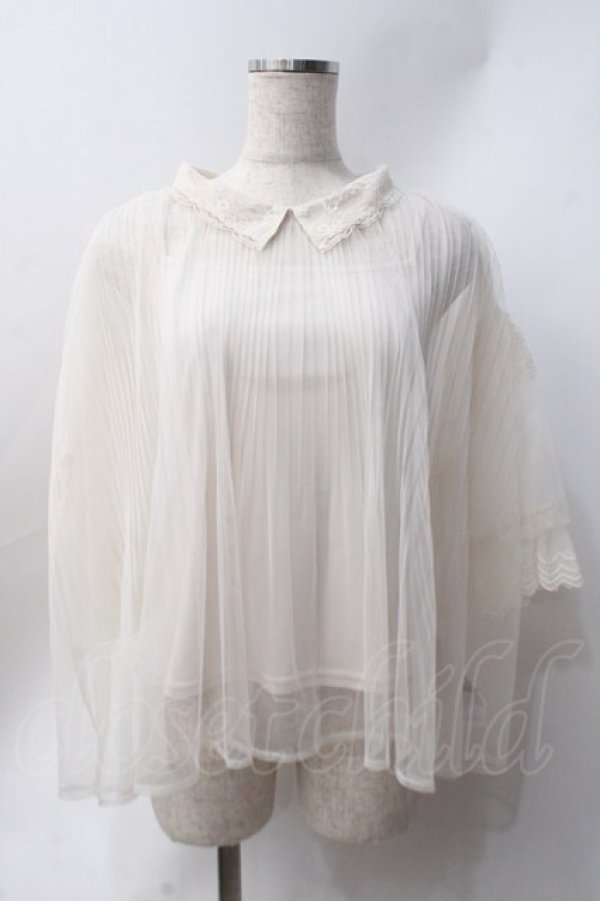 画像1: axes femme POETIQUE / チュールボリューム袖ブラウス  生成り Y-25-06-20-037-AX-BL-SZ-ZY (1)