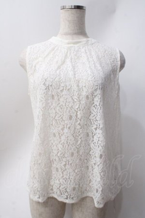 画像: axes femme POETIQUE / バックリボン総レースブラウス  白 Y-25-06-20-044-AX-TO-SZ-ZY