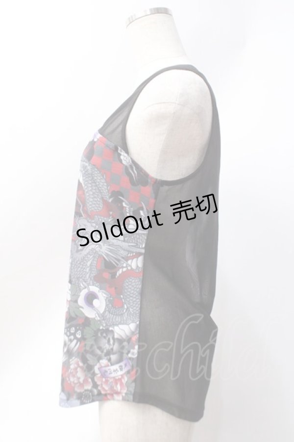 画像2: Qutie Frash / 和柄Vネックタンク　   Y-25-06-20-045-QU-TO-AS-ZY (2)